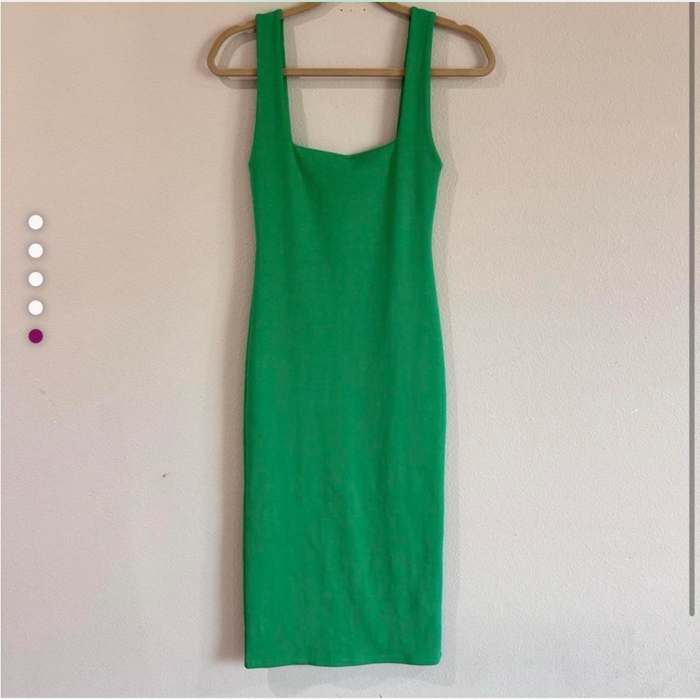 Green Zara bodycon midi dress #bodycon #midi Side Medium. New with Tags!